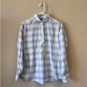 Vintage 80's Shapely plaid button down top size 14